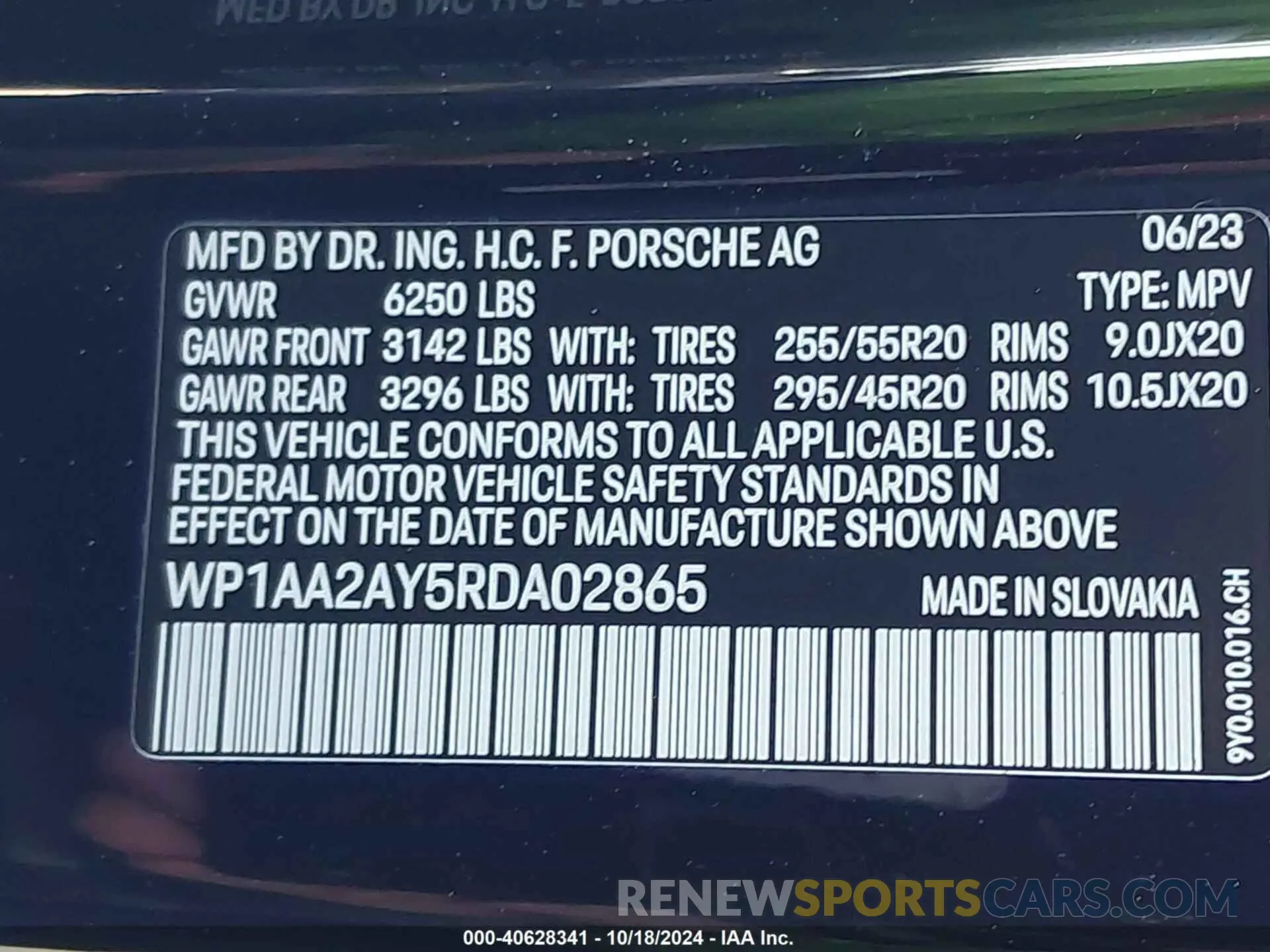 9 Photograph of a damaged car WP1AA2AY5RDA02865 PORSCHE CAYENNE 2024