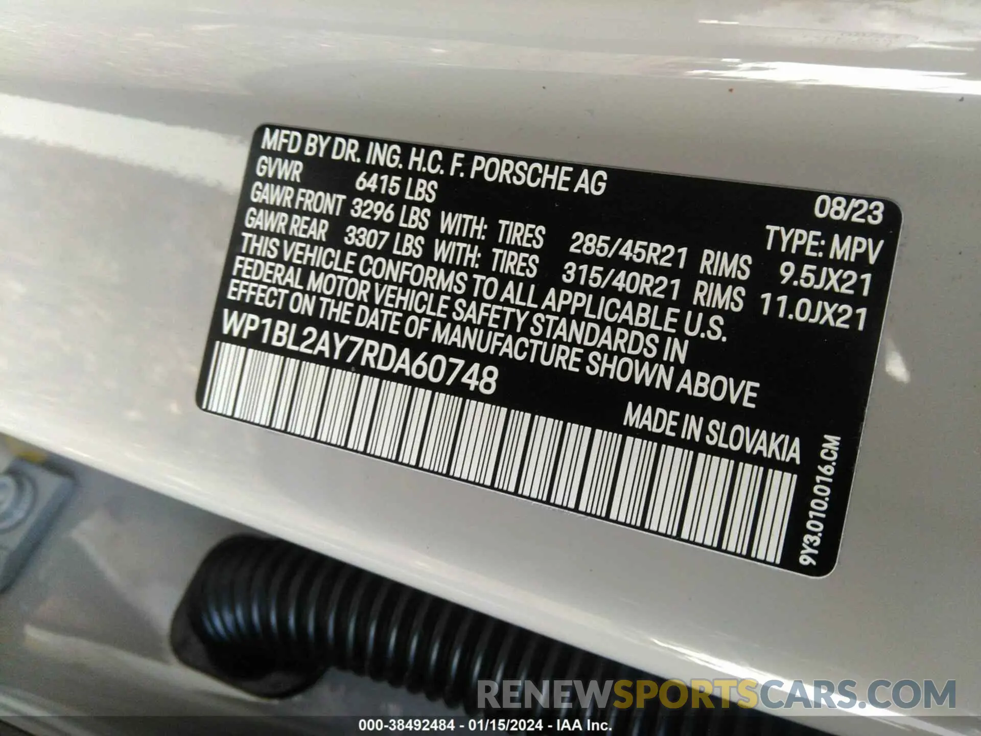 9 Photograph of a damaged car WP1BL2AY7RDA60748 PORSCHE CAYENNE 2024