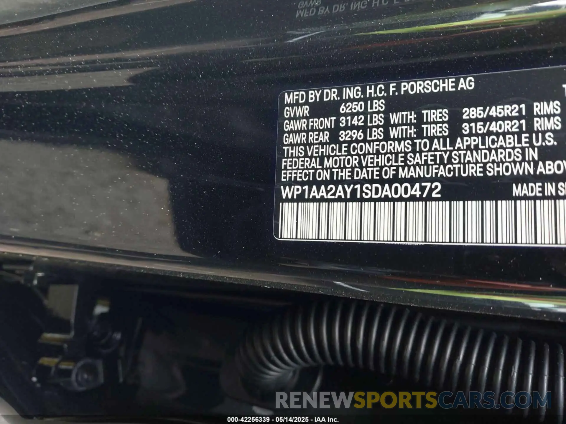 9 Photograph of a damaged car WP1AA2AY1SDA00472 PORSCHE CAYENNE 2025