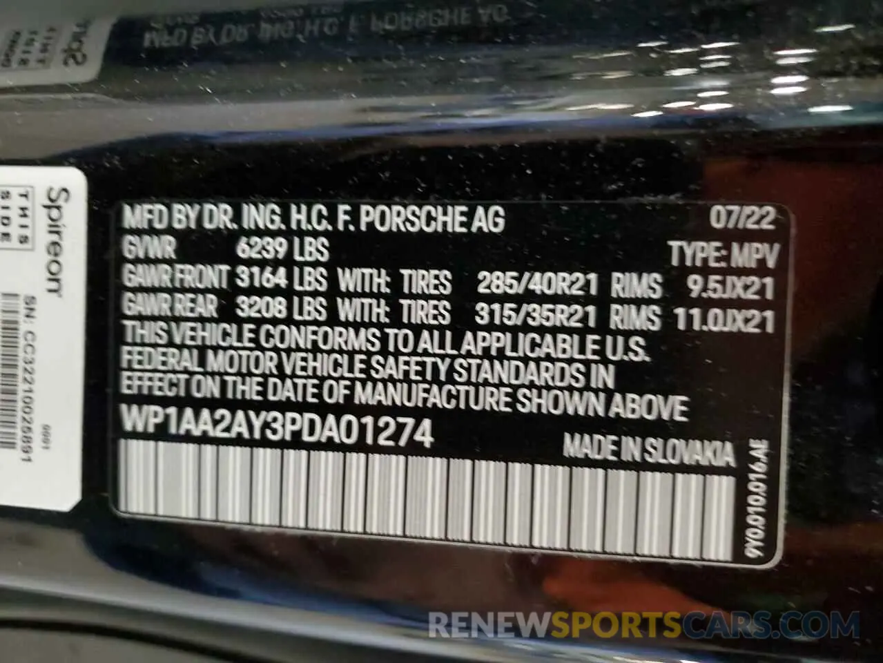 14 Photograph of a damaged car WP1AA2AY3PDA01274 PORSCHE CAYENNE BA 2023