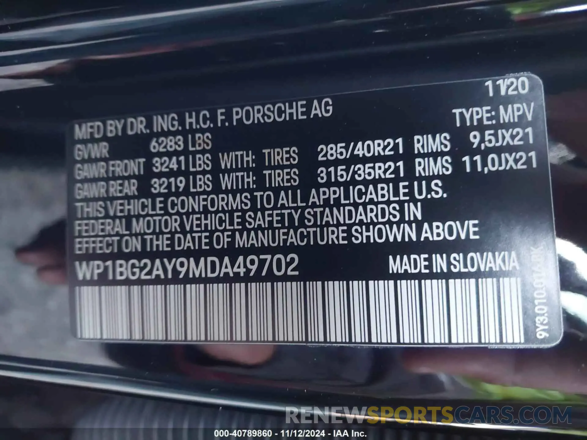 9 Photograph of a damaged car WP1BG2AY9MDA49702 PORSCHE CAYENNE COUPE 2021