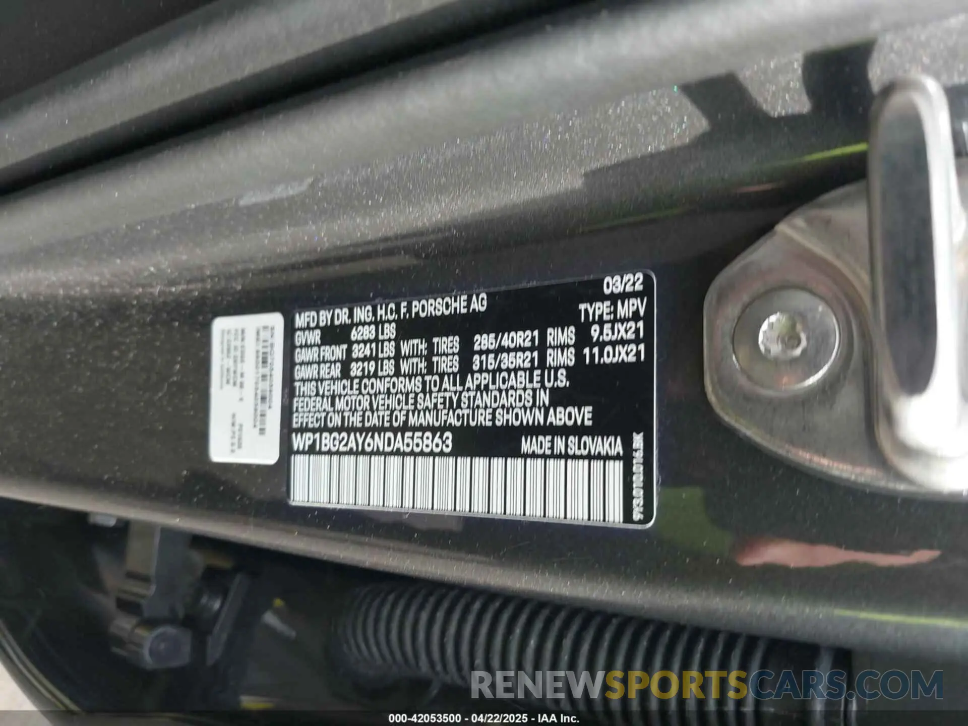 9 Photograph of a damaged car WP1BG2AY6NDA55863 PORSCHE CAYENNE COUPE 2022