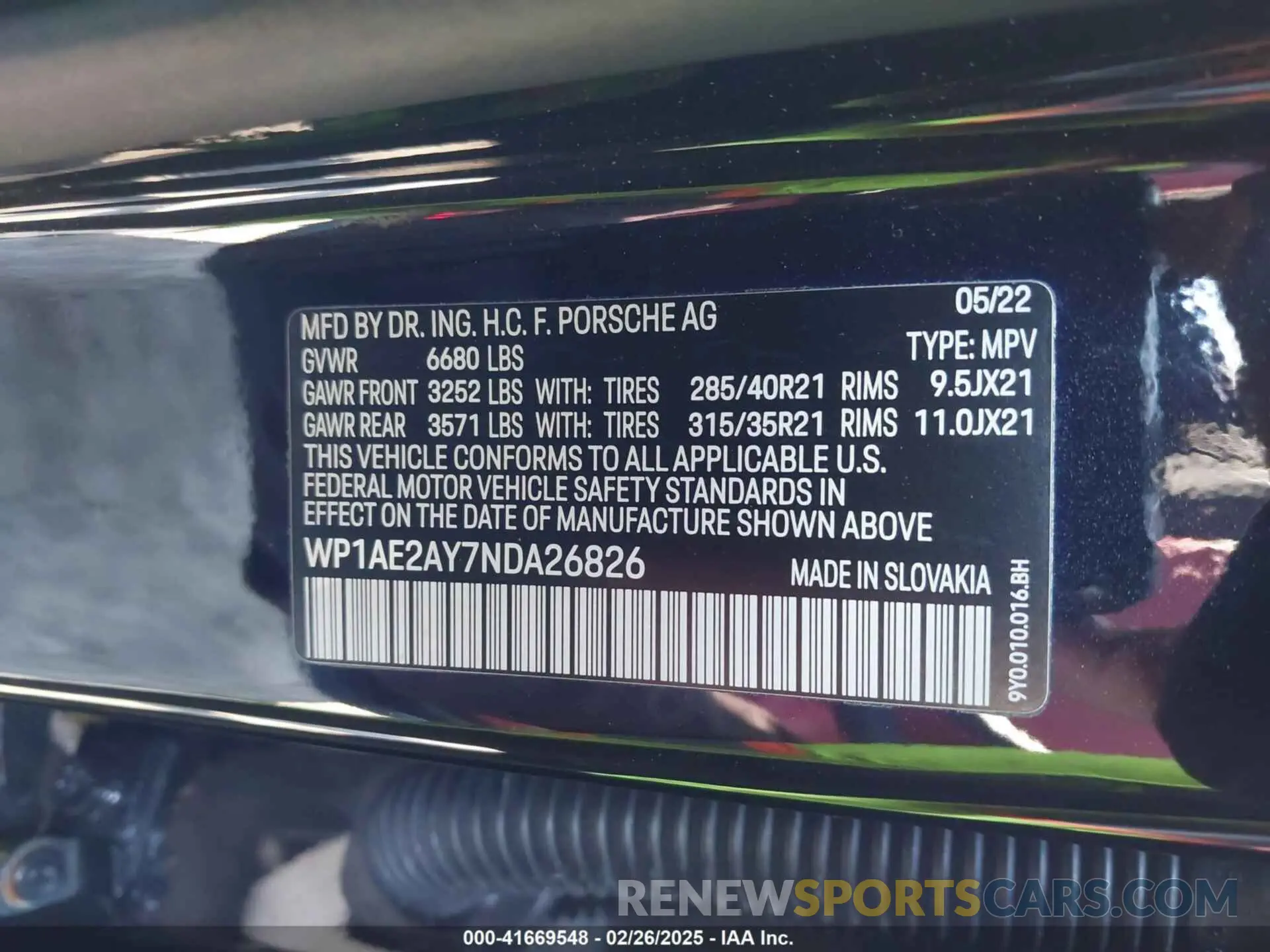 9 Photograph of a damaged car WP1AE2AY7NDA26826 PORSCHE CAYENNE E-HYBRID 2022