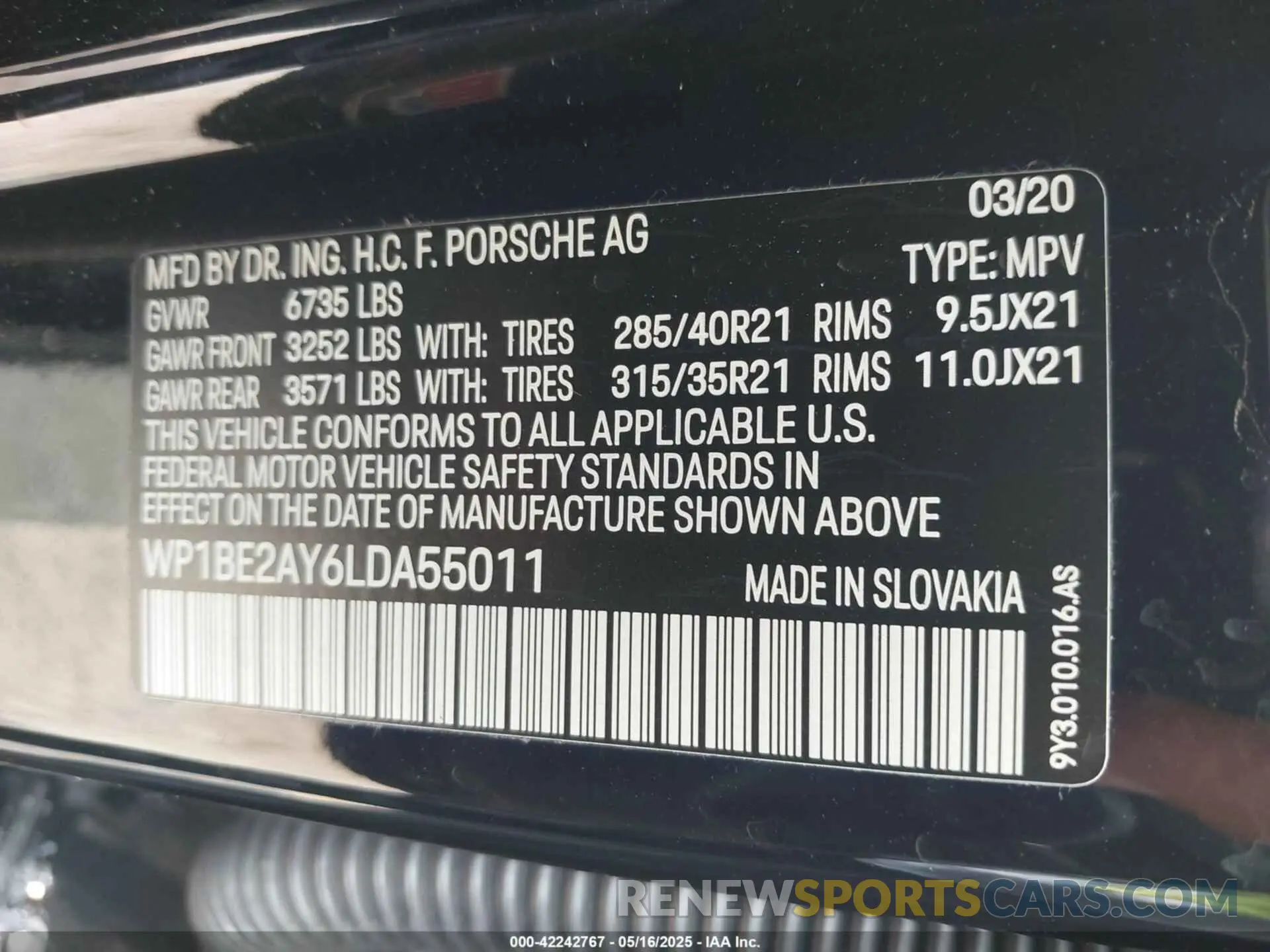 9 Photograph of a damaged car WP1BE2AY6LDA55011 PORSCHE CAYENNE E-HYBRID COUPE 2020