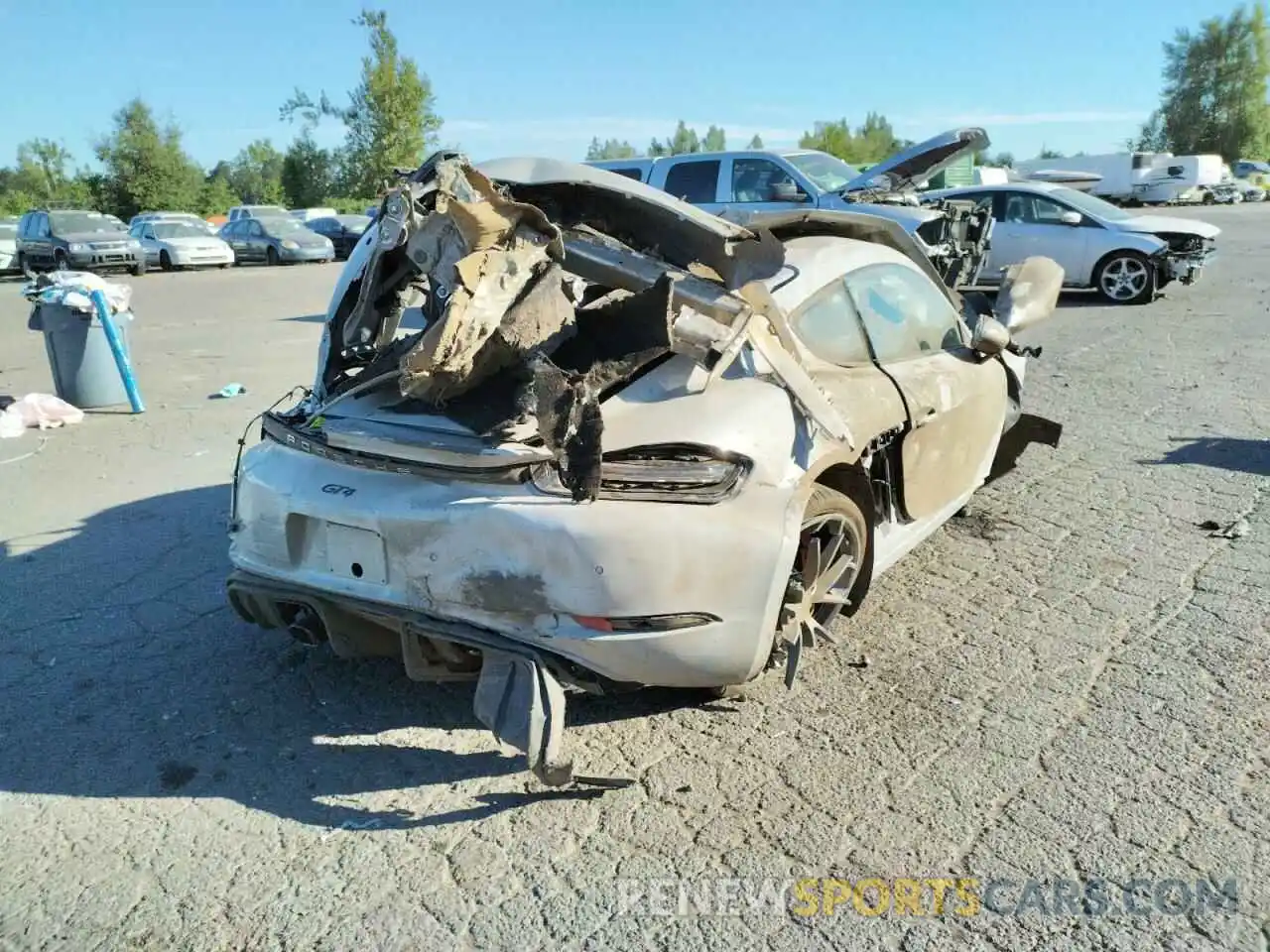 4 Photograph of a damaged car WP0AC2A83MS289283 PORSCHE CAYMAN 2021