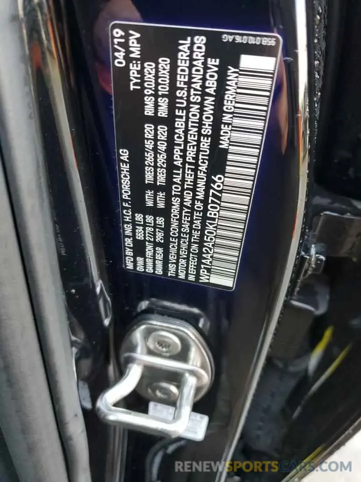 13 Photograph of a damaged car WP1AA2A50KLB07766 PORSCHE MACAN 2019