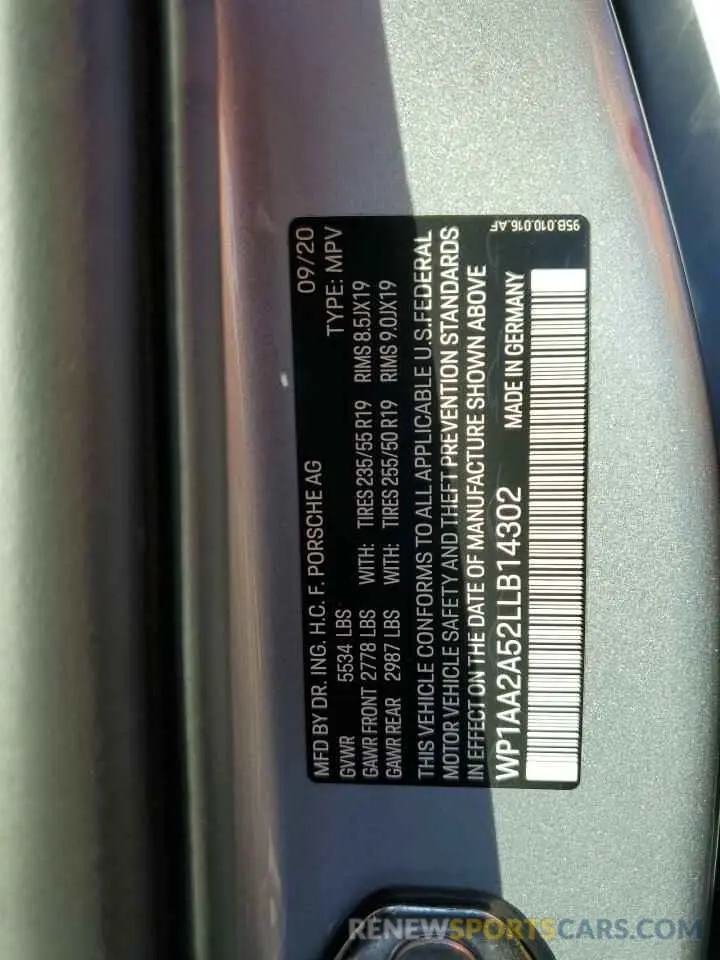 13 Photograph of a damaged car WP1AA2A52LLB14302 PORSCHE MACAN 2020