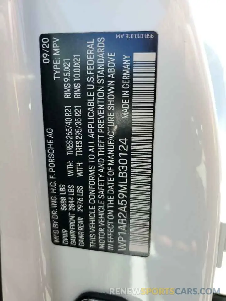 14 Photograph of a damaged car WP1AB2A59MLB30124 PORSCHE MACAN 2021