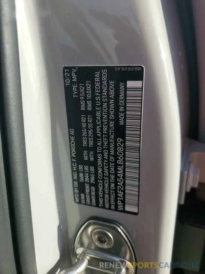 13 Photograph of a damaged car WP1AF2A54MLB60829 PORSCHE MACAN 2021