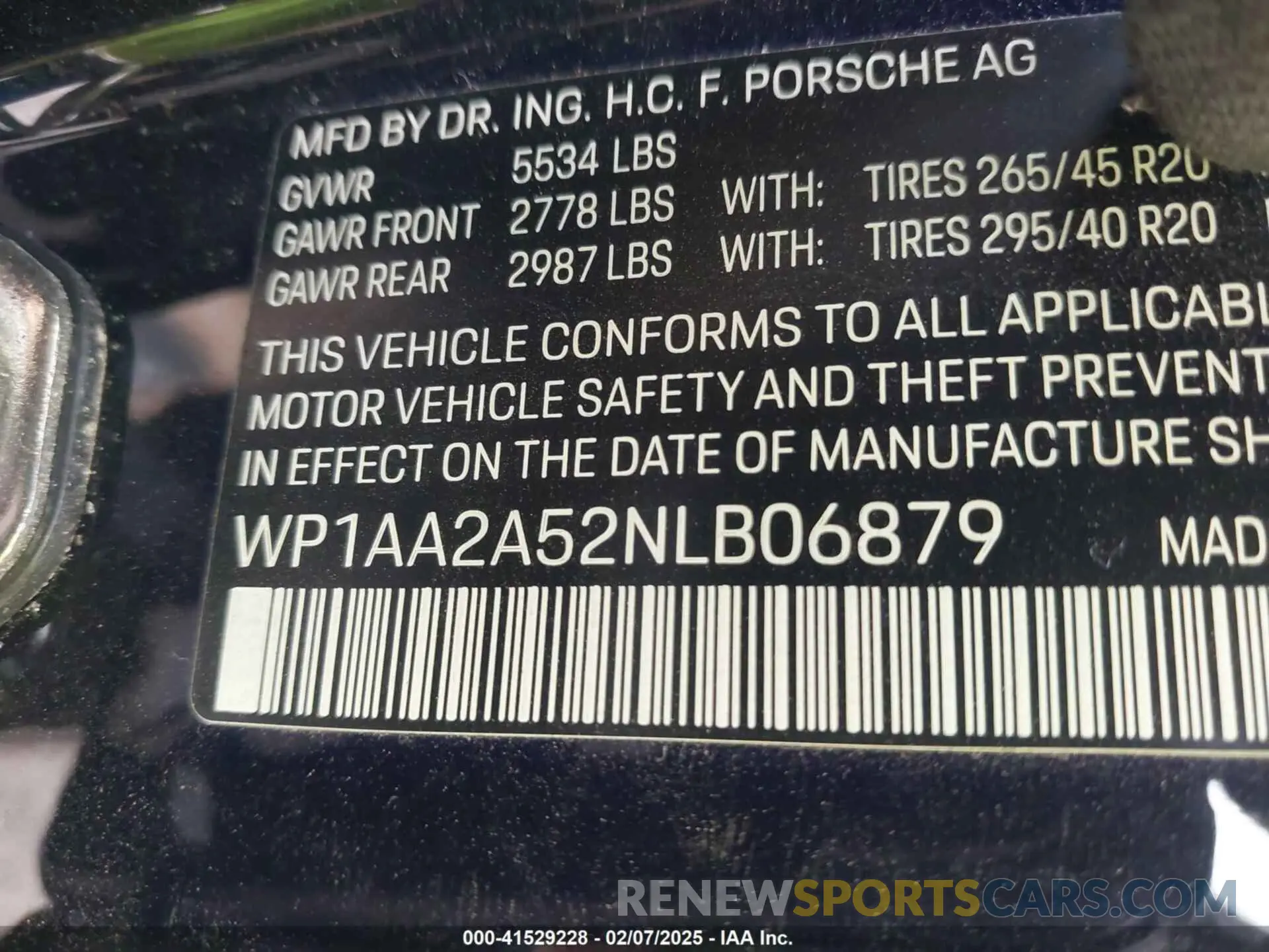 9 Photograph of a damaged car WP1AA2A52NLB06879 PORSCHE MACAN 2022