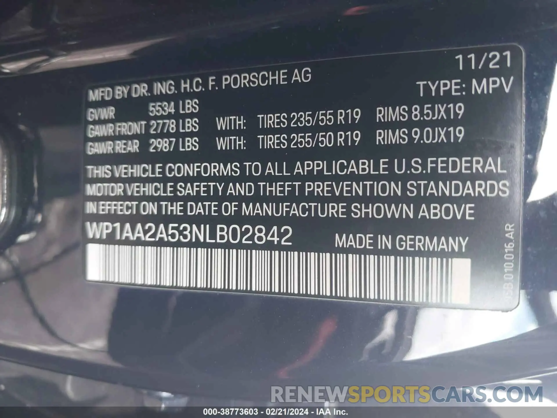 9 Photograph of a damaged car WP1AA2A53NLB02842 PORSCHE MACAN 2022