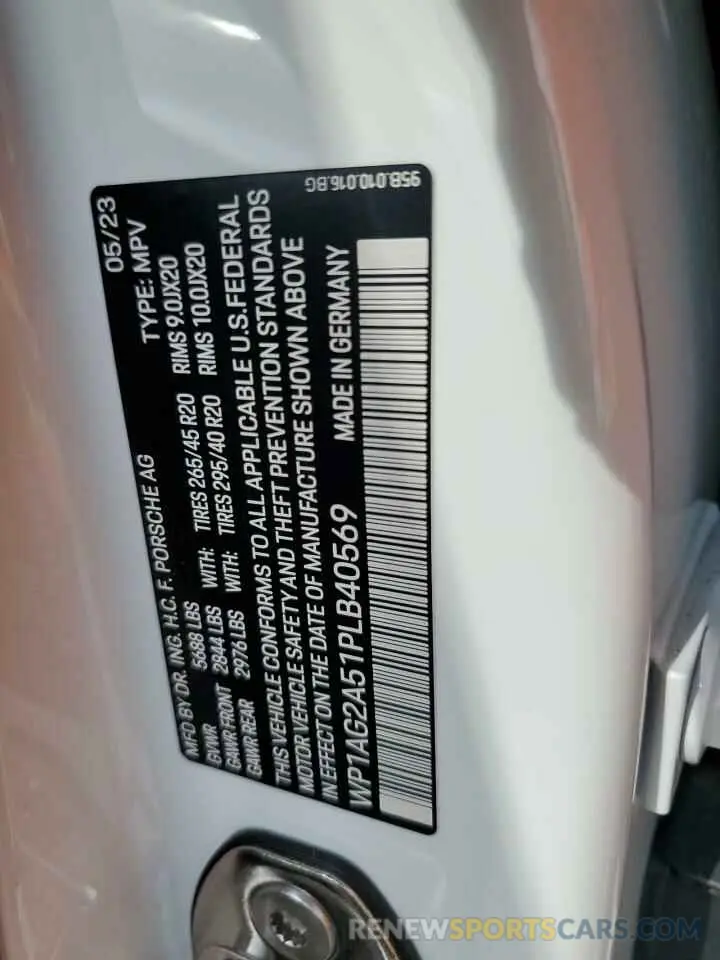 13 Photograph of a damaged car WP1AG2A51PLB40569 PORSCHE MACAN 2023