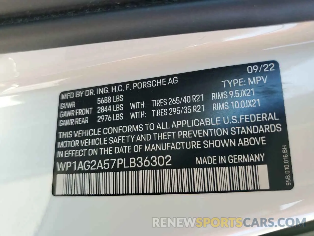 14 Photograph of a damaged car WP1AG2A57PLB36302 PORSCHE MACAN 2023