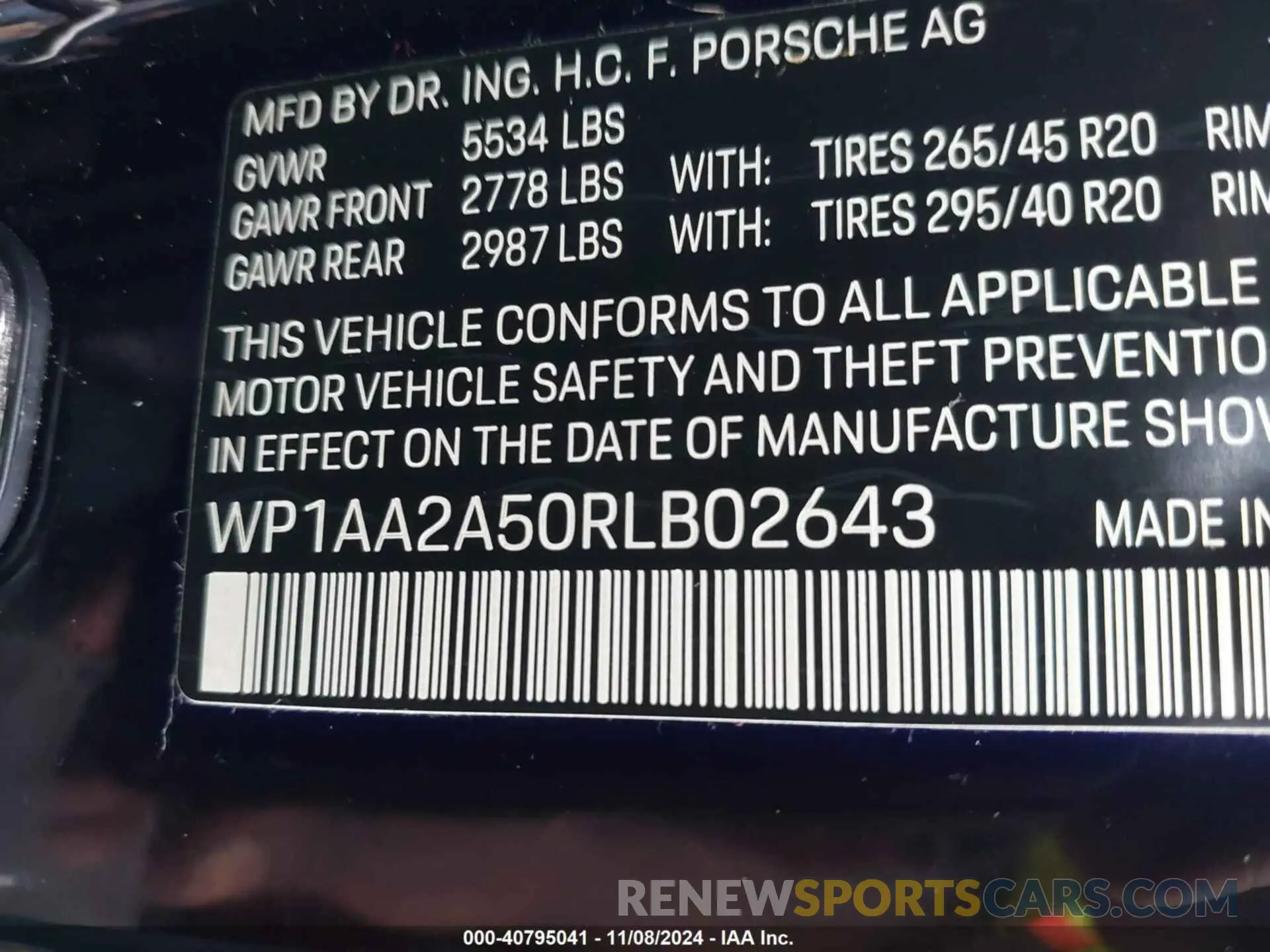 9 Photograph of a damaged car WP1AA2A50RLB02643 PORSCHE MACAN 2024