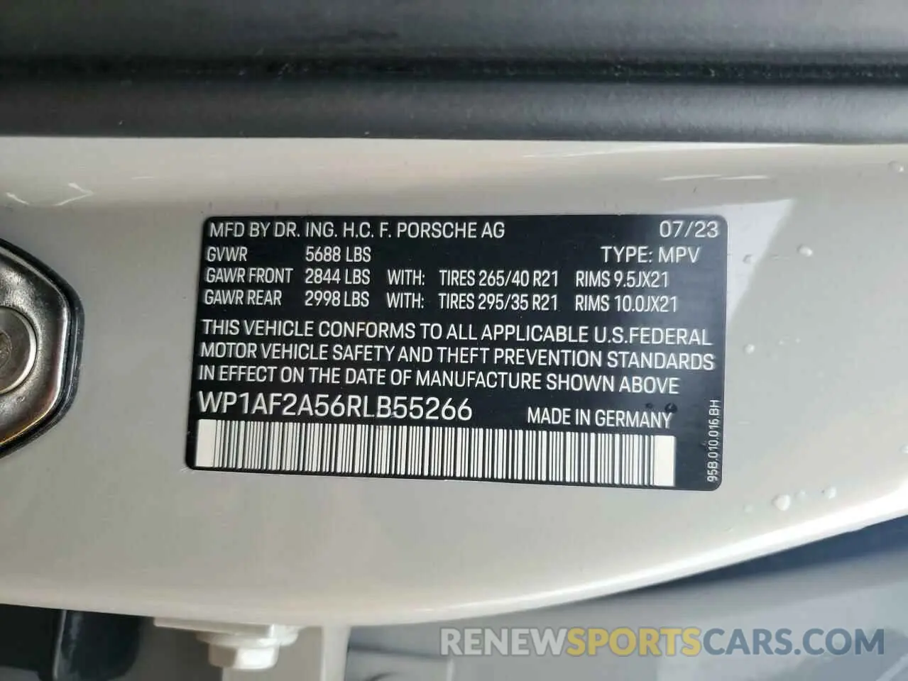 12 Photograph of a damaged car WP1AF2A56RLB55266 PORSCHE MACAN 2024