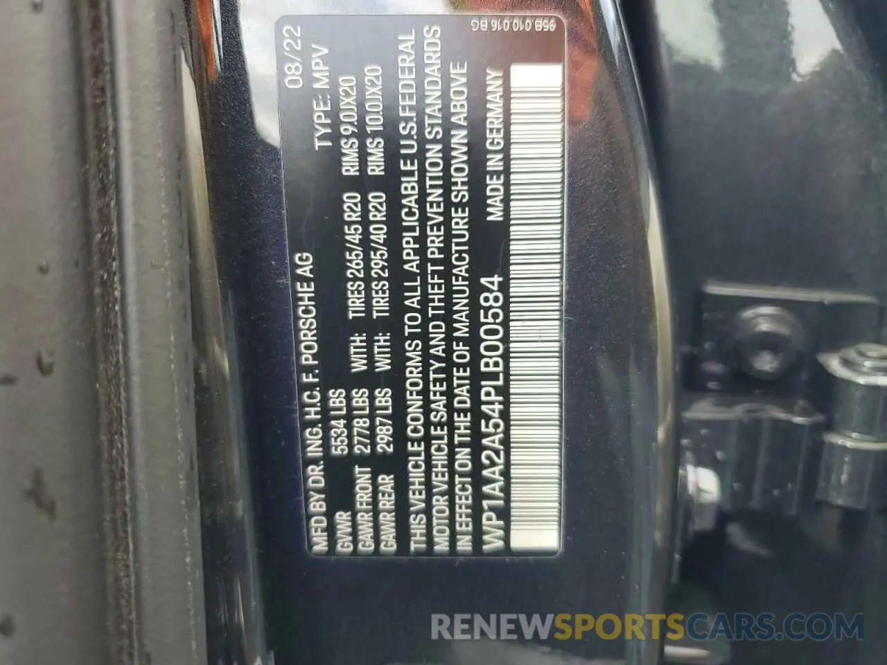 13 Photograph of a damaged car WP1AA2A54PLB00584 PORSCHE MACAN BASE 2023