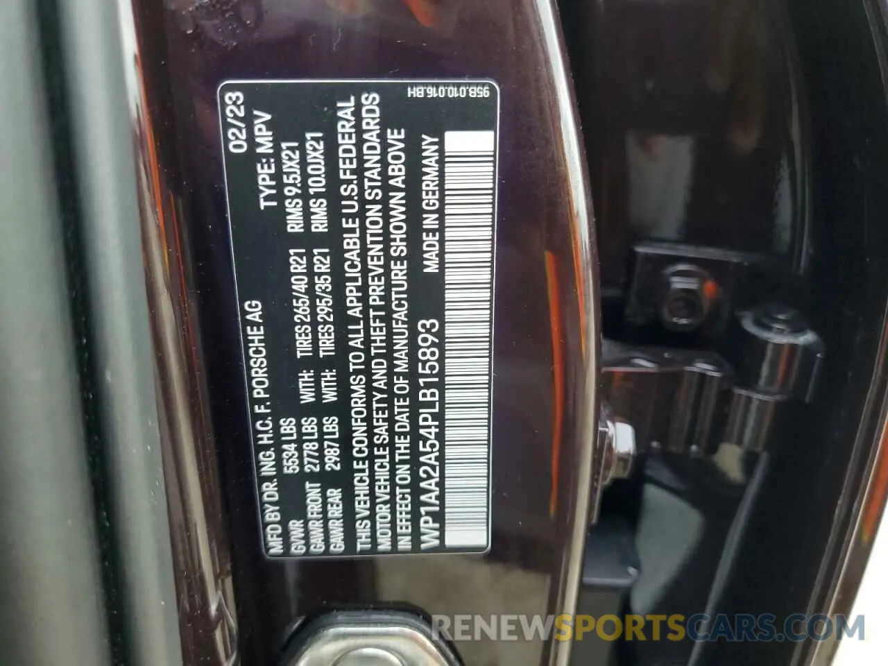 14 Photograph of a damaged car WP1AA2A54PLB15893 PORSCHE MACAN BASE 2023