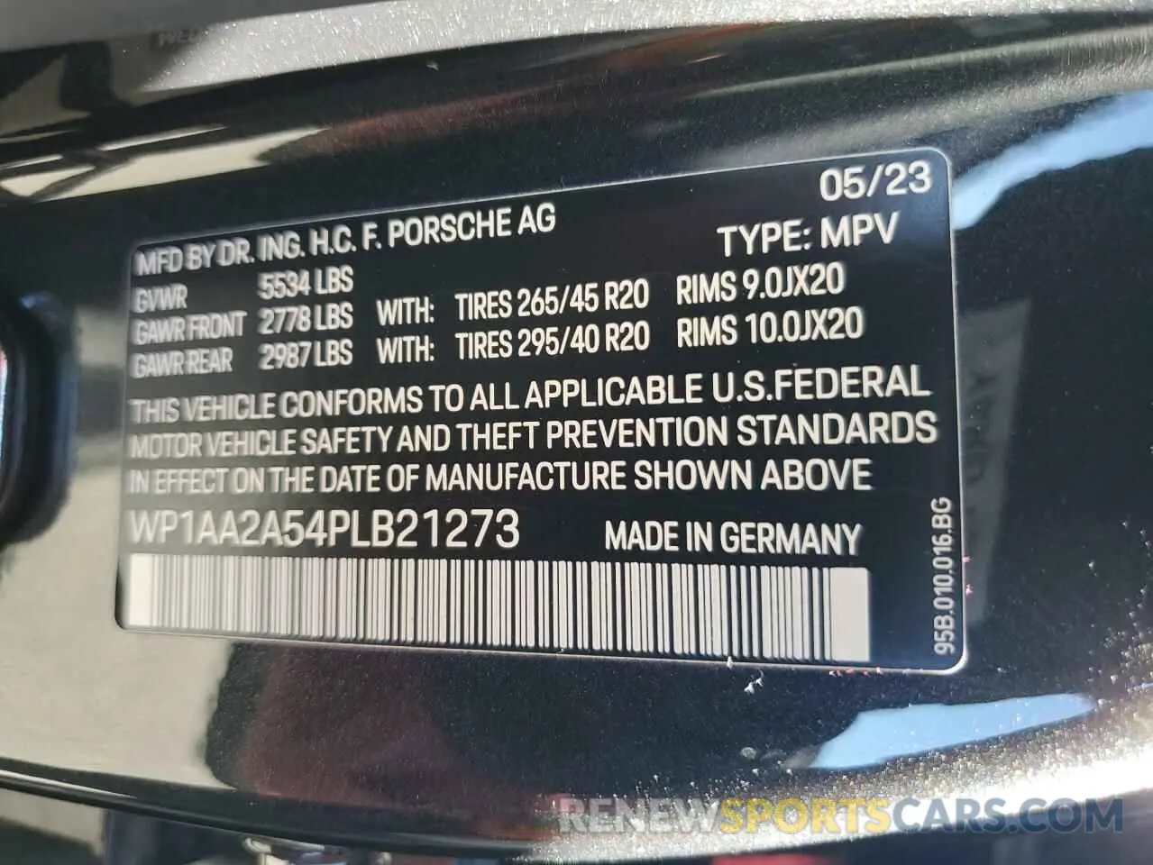 13 Photograph of a damaged car WP1AA2A54PLB21273 PORSCHE MACAN BASE 2023