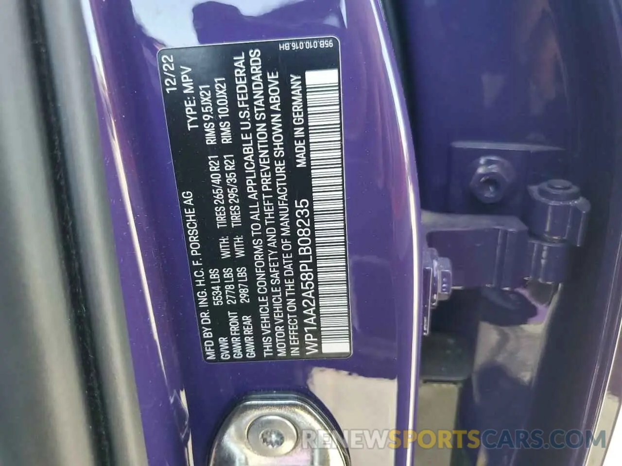 14 Photograph of a damaged car WP1AA2A58PLB08235 PORSCHE MACAN BASE 2023