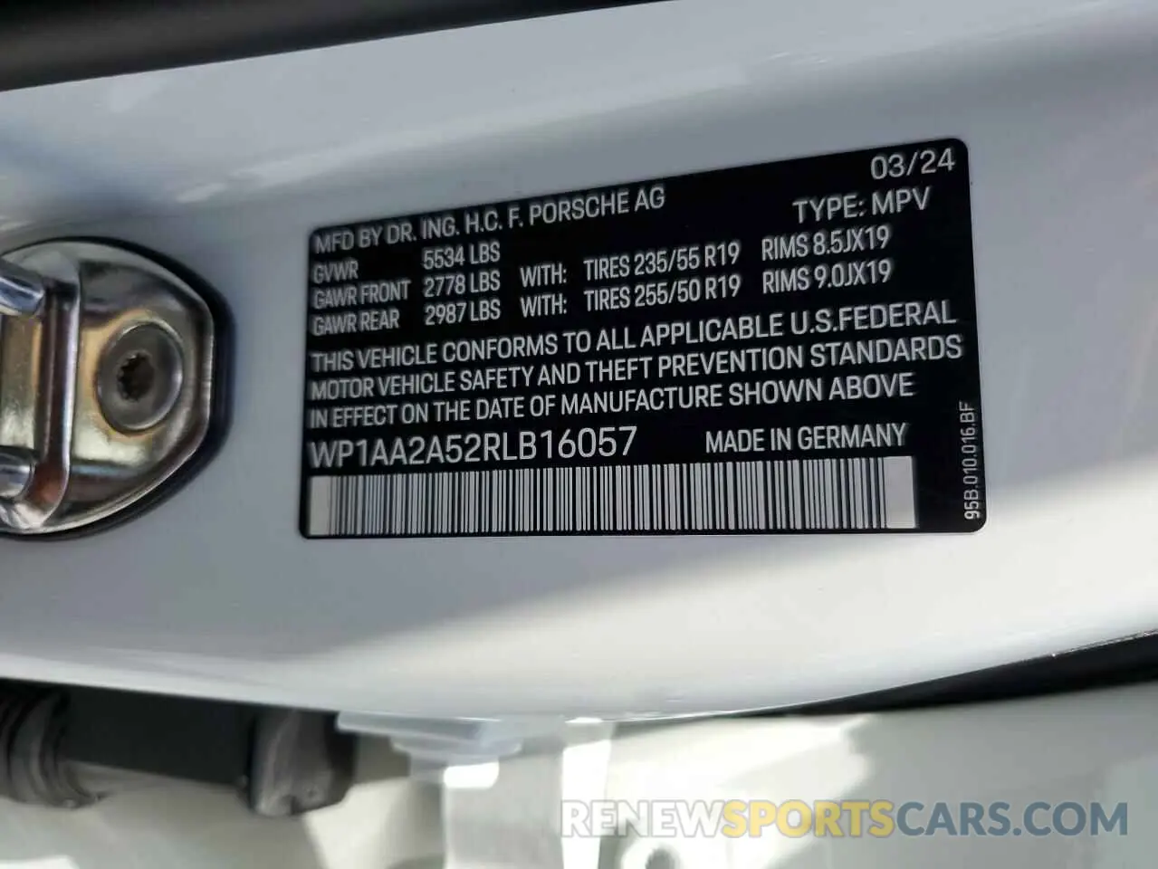 13 Photograph of a damaged car WP1AA2A52RLB16057 PORSCHE MACAN BASE 2024