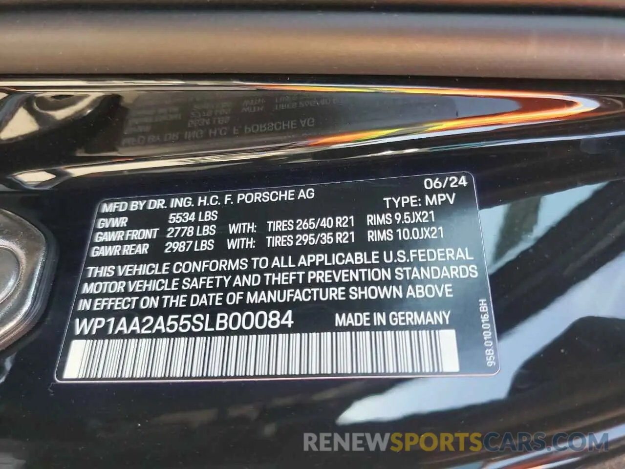 13 Photograph of a damaged car WP1AA2A55SLB00084 PORSCHE MACAN BASE 2025
