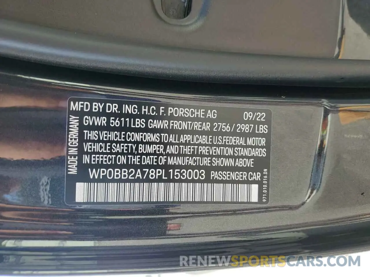 12 Photograph of a damaged car WP0BB2A78PL153003 PORSCHE PANAMERA 2023