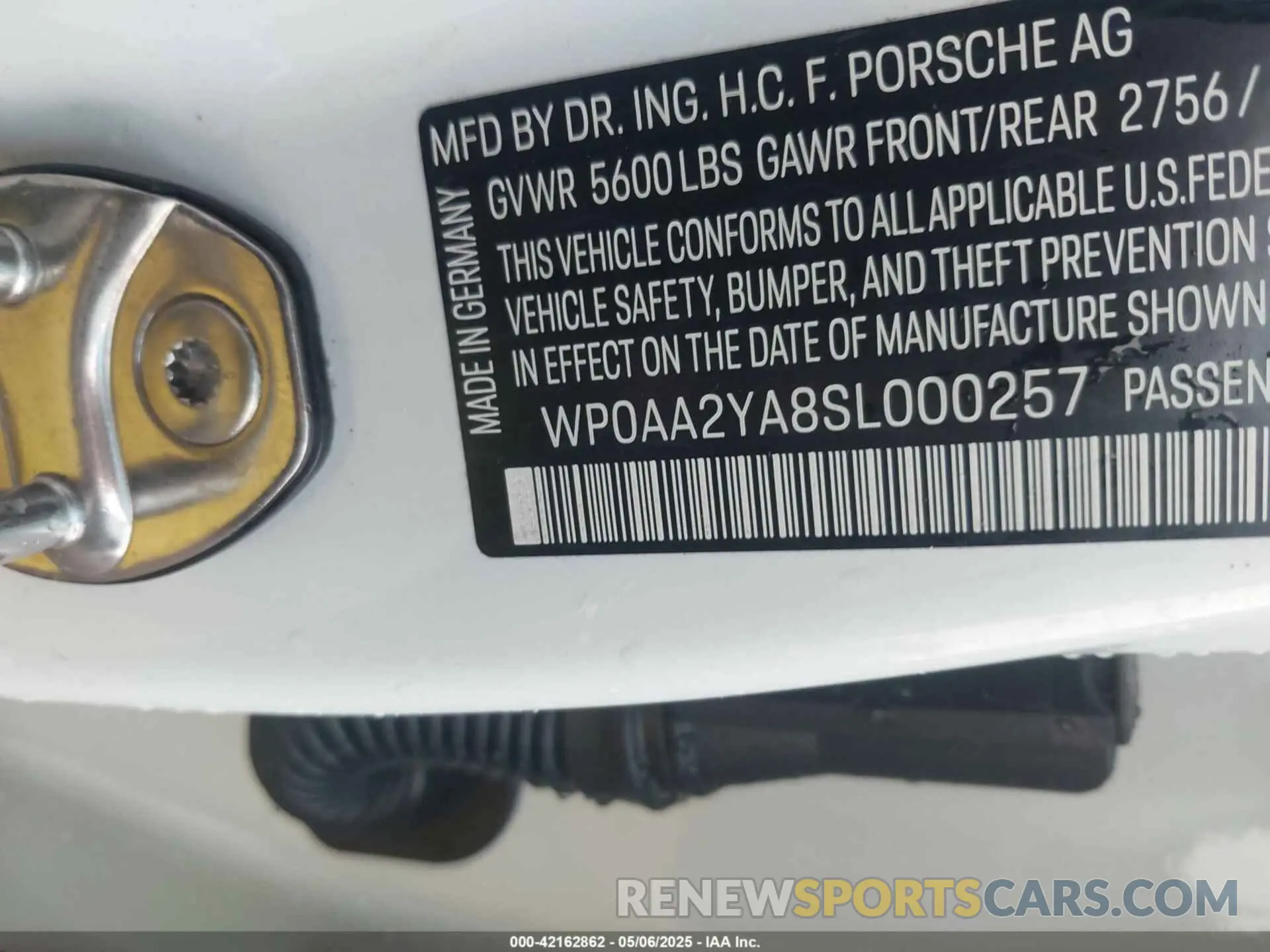 9 Photograph of a damaged car WP0AA2YA8SL000257 PORSCHE PANAMERA 2025