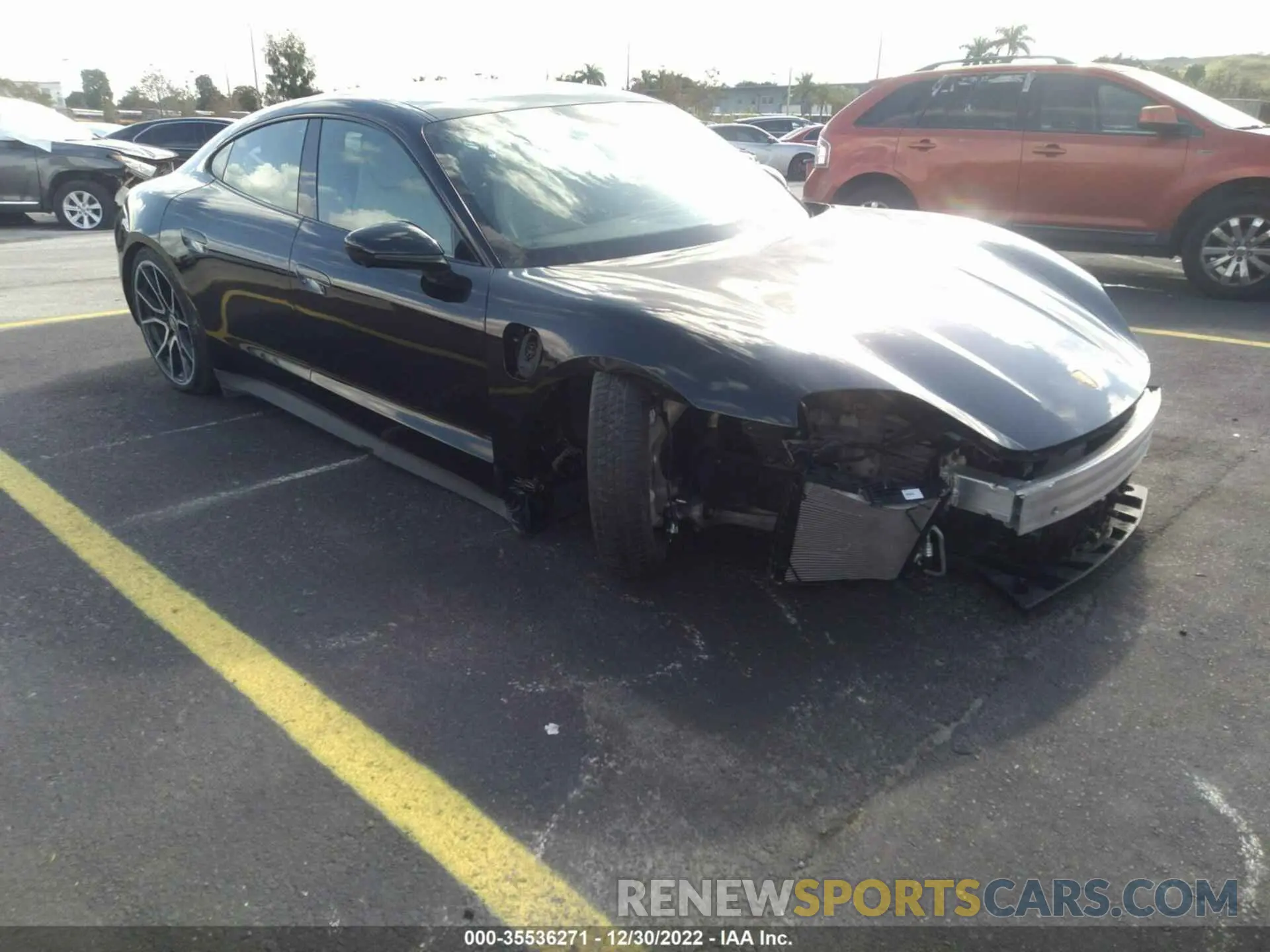 1 Photograph of a damaged car WP0AA2Y16NSA13375 PORSCHE TAYCAN 2022