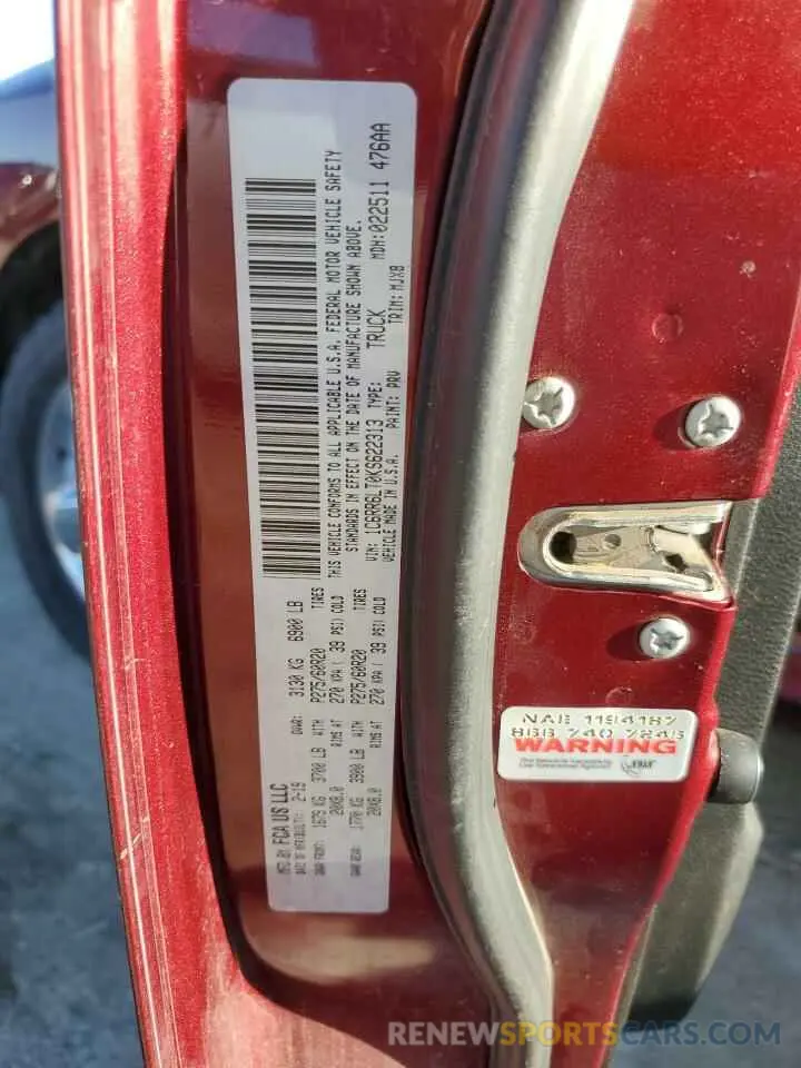 12 Photograph of a damaged car 1C6RR6LT0KS622313 RAM 1500 2019