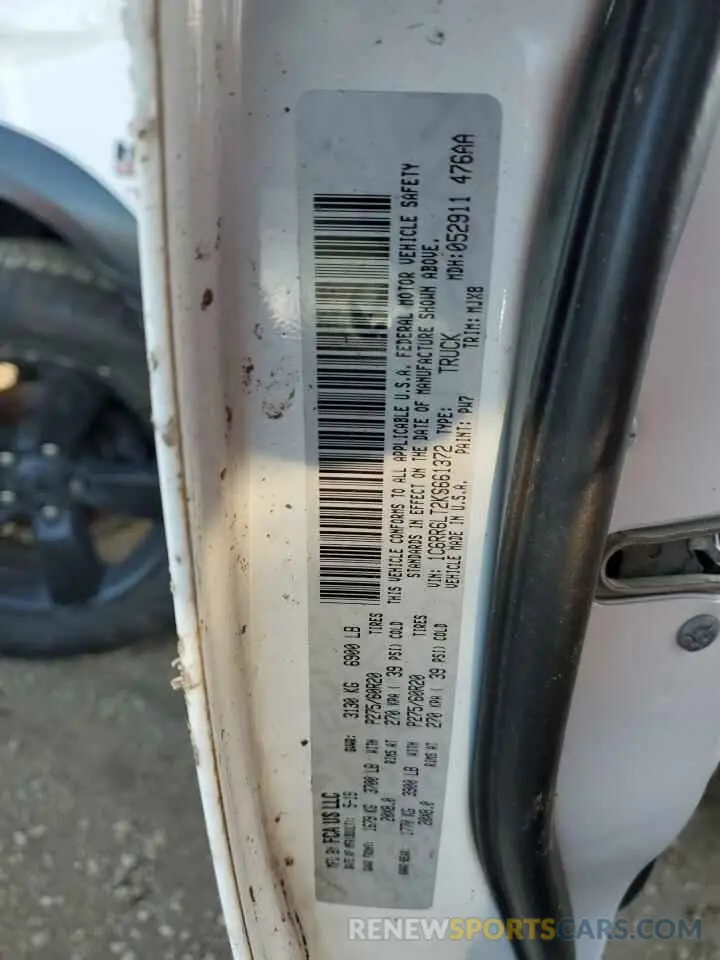 12 Photograph of a damaged car 1C6RR6LT2KS661372 RAM 1500 2019