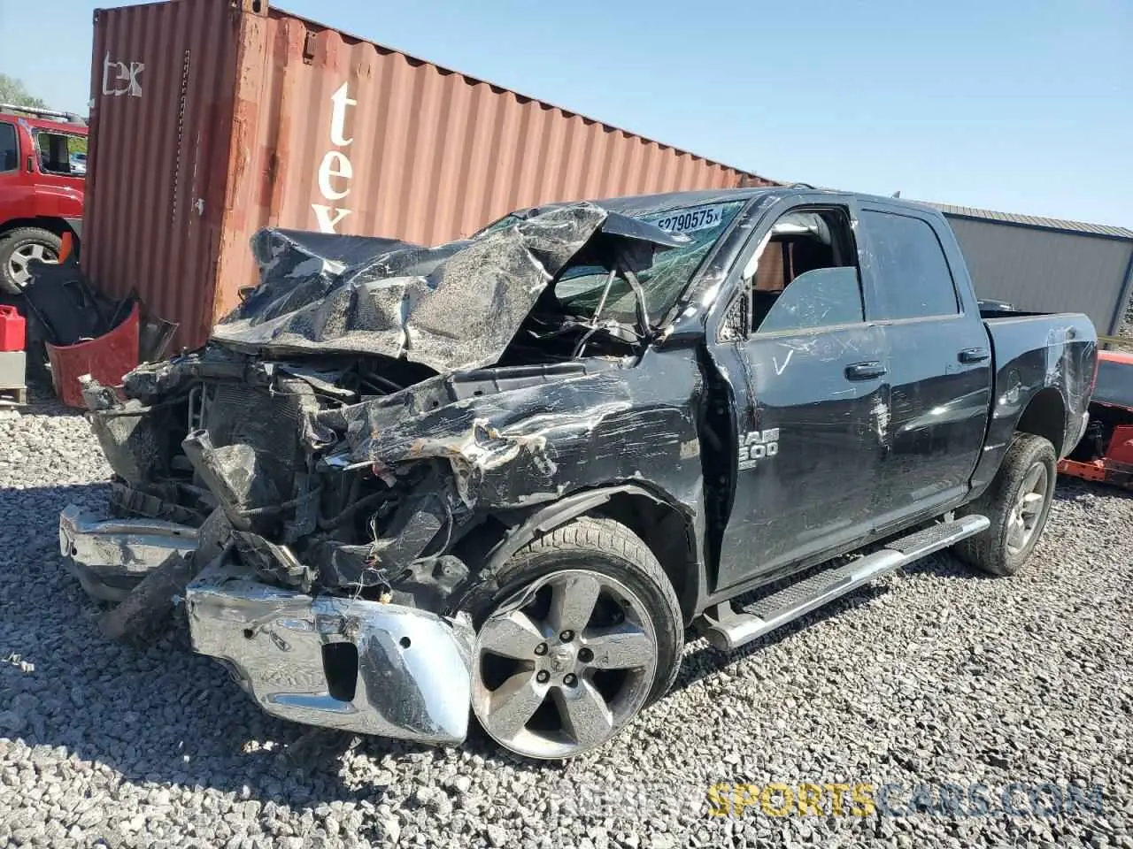 1 Photograph of a damaged car 1C6RR6LT3KS573477 RAM 1500 2019