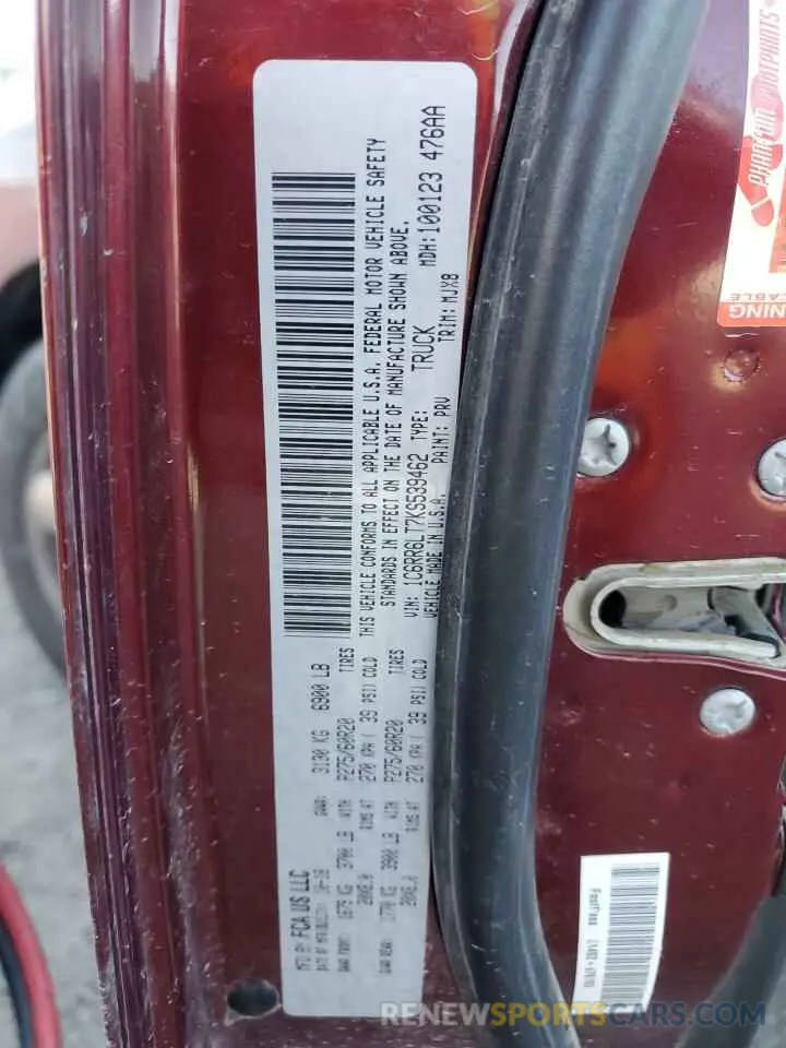 12 Photograph of a damaged car 1C6RR6LT7KS539462 RAM 1500 2019