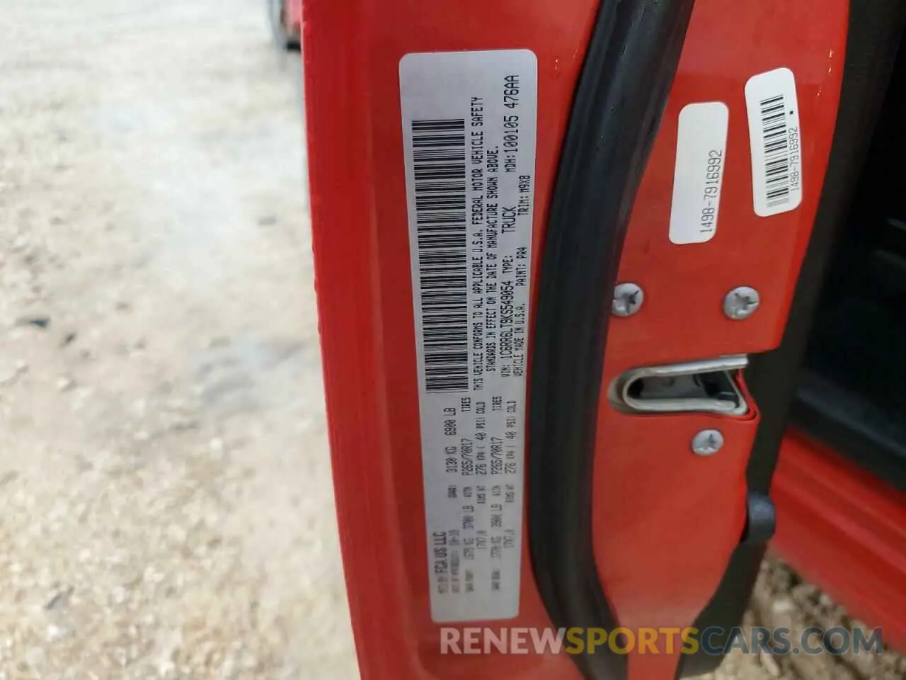 12 Photograph of a damaged car 1C6RR6LT9KS549054 RAM 1500 2019