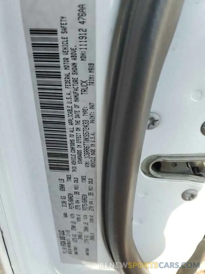 12 Photograph of a damaged car 1C6RR6TT0KS572433 RAM 1500 2019