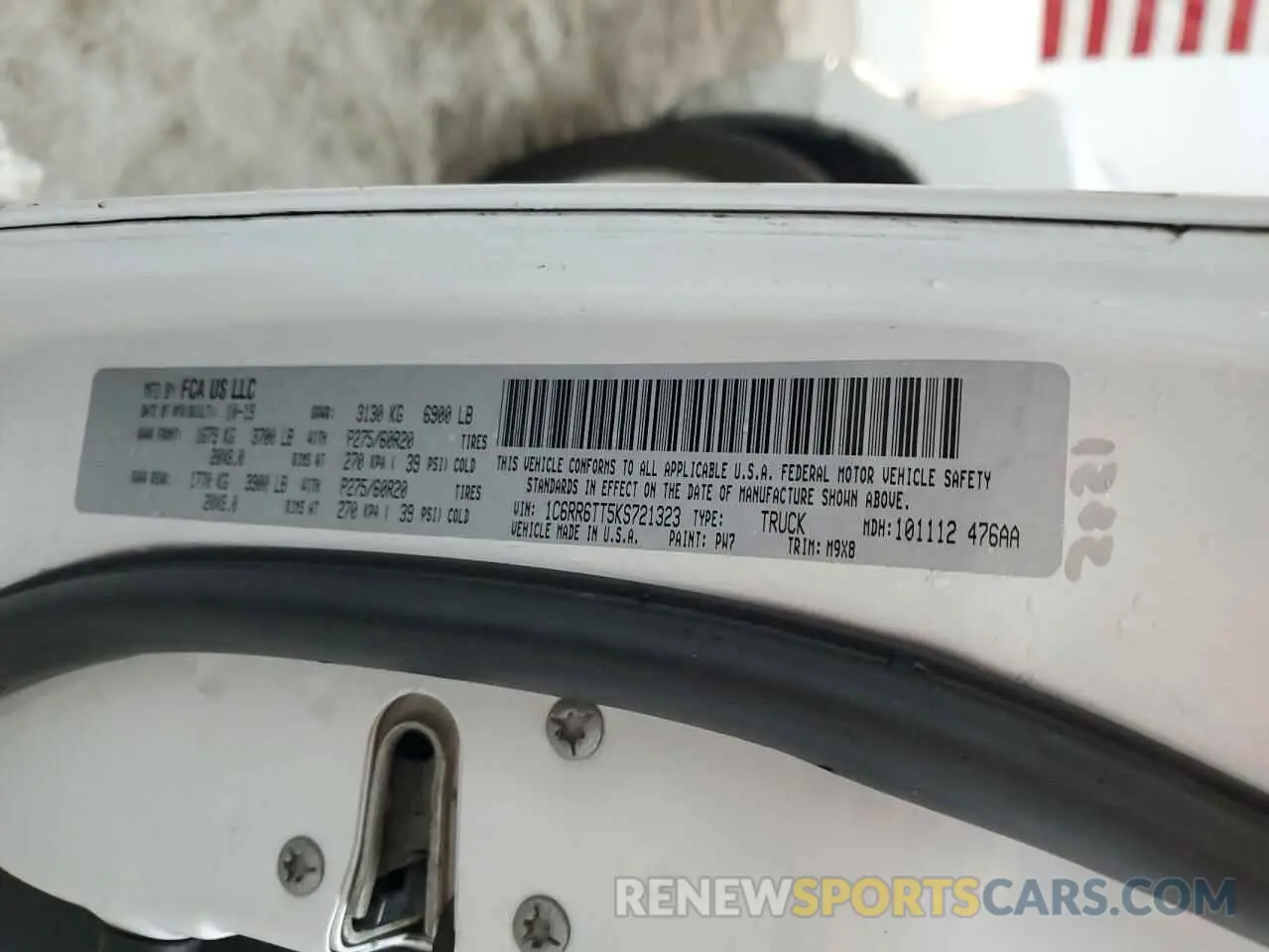 12 Photograph of a damaged car 1C6RR6TT5KS721323 RAM 1500 2019