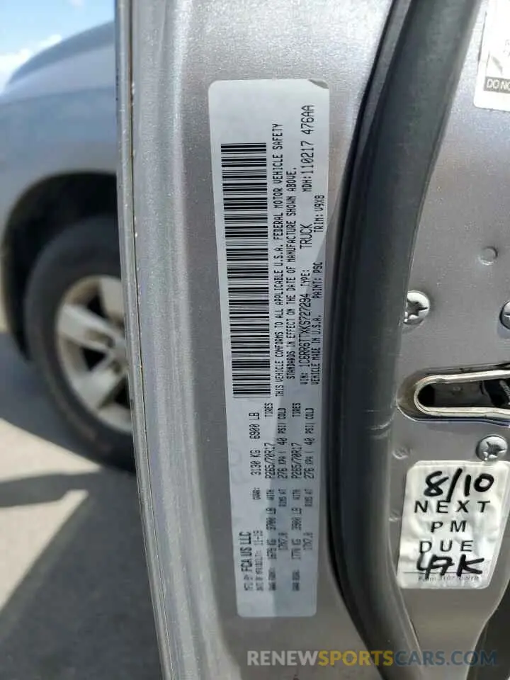 12 Photograph of a damaged car 1C6RR6TTXKS727294 RAM 1500 2019