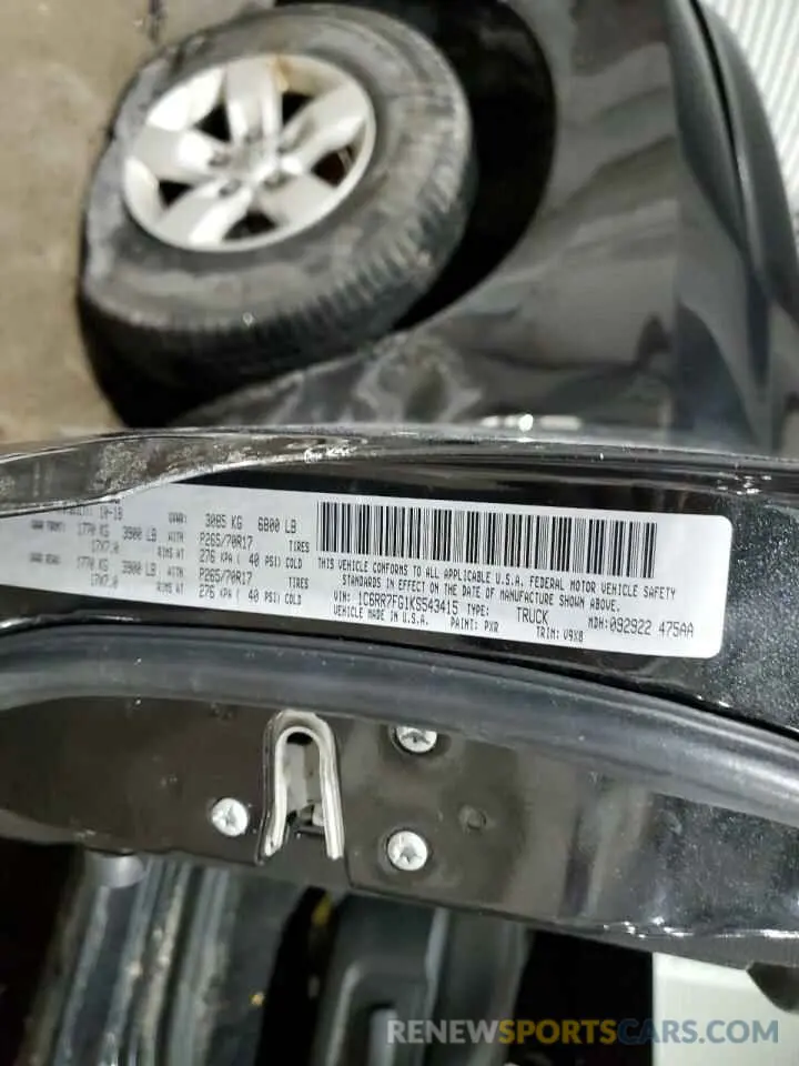 12 Photograph of a damaged car 1C6RR7FG1KS543415 RAM 1500 2019