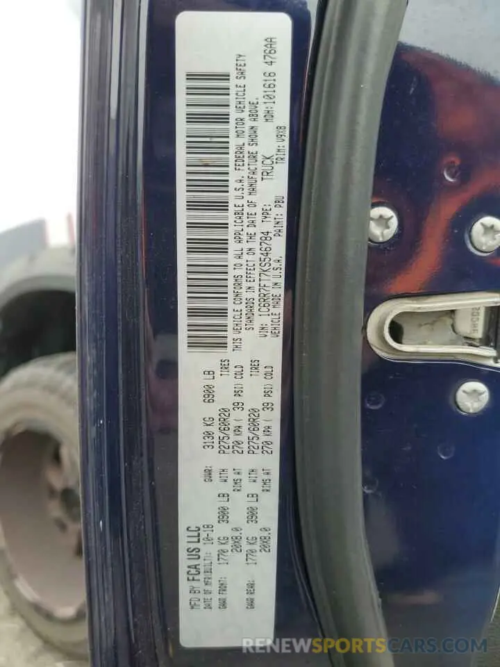 12 Photograph of a damaged car 1C6RR7FT7KS546784 RAM 1500 2019