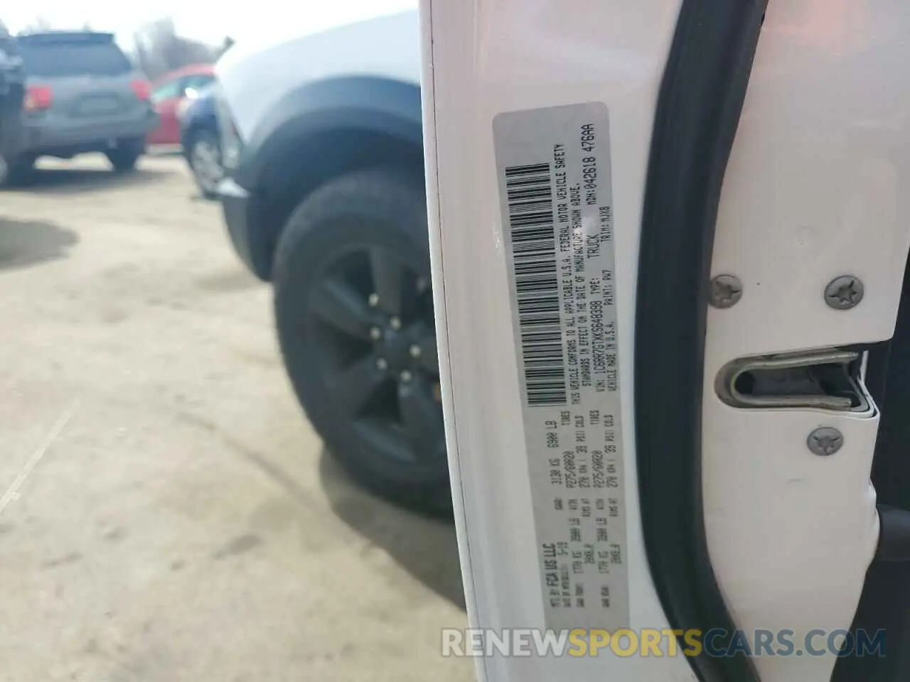 12 Photograph of a damaged car 1C6RR7GTXKS648398 RAM 1500 2019