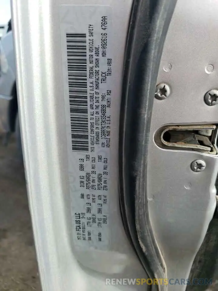 12 Photograph of a damaged car 1C6RR7KT3KS546898 RAM 1500 2019