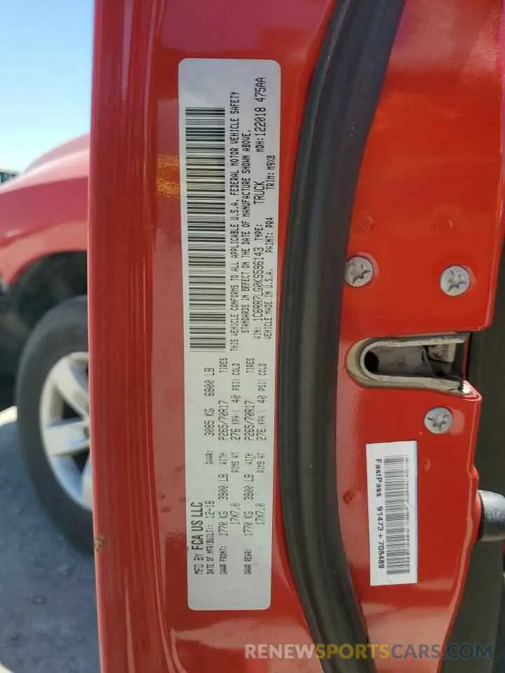 12 Photograph of a damaged car 1C6RR7LG0KS596143 RAM 1500 2019