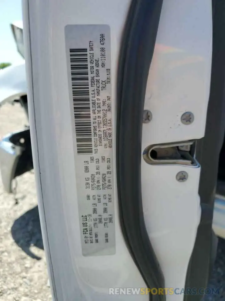 14 Photograph of a damaged car 1C6RR7LT2KS570012 RAM 1500 2019