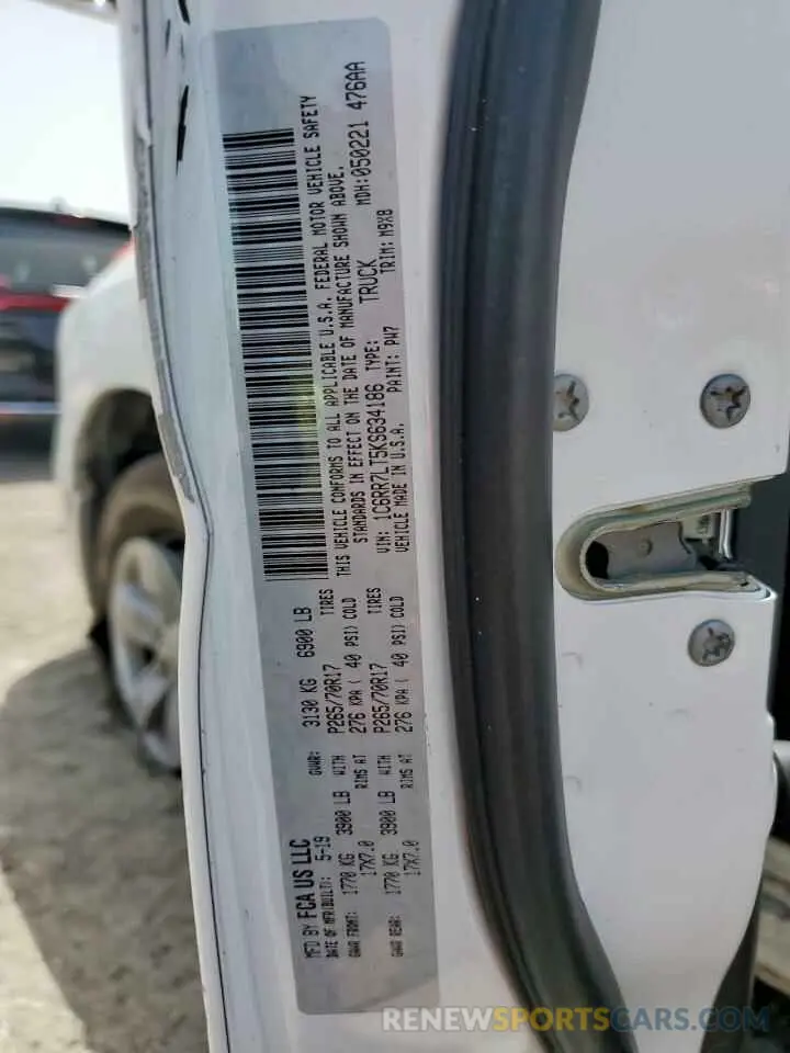 12 Photograph of a damaged car 1C6RR7LT5KS634186 RAM 1500 2019