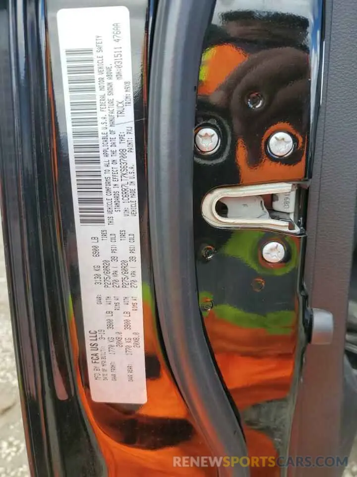 12 Photograph of a damaged car 1C6RR7LT7KS637008 RAM 1500 2019