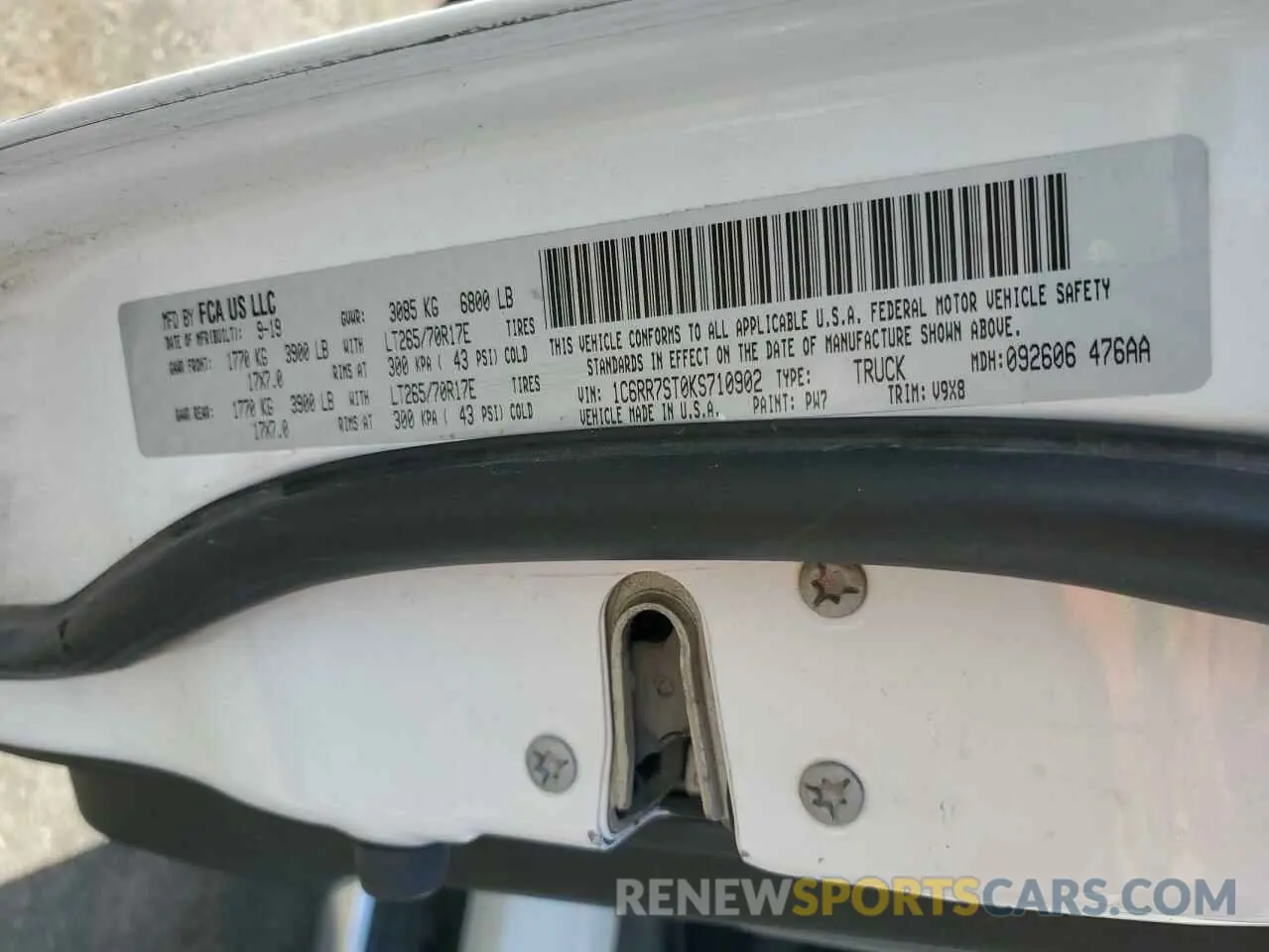 12 Photograph of a damaged car 1C6RR7ST0KS710902 RAM 1500 2019