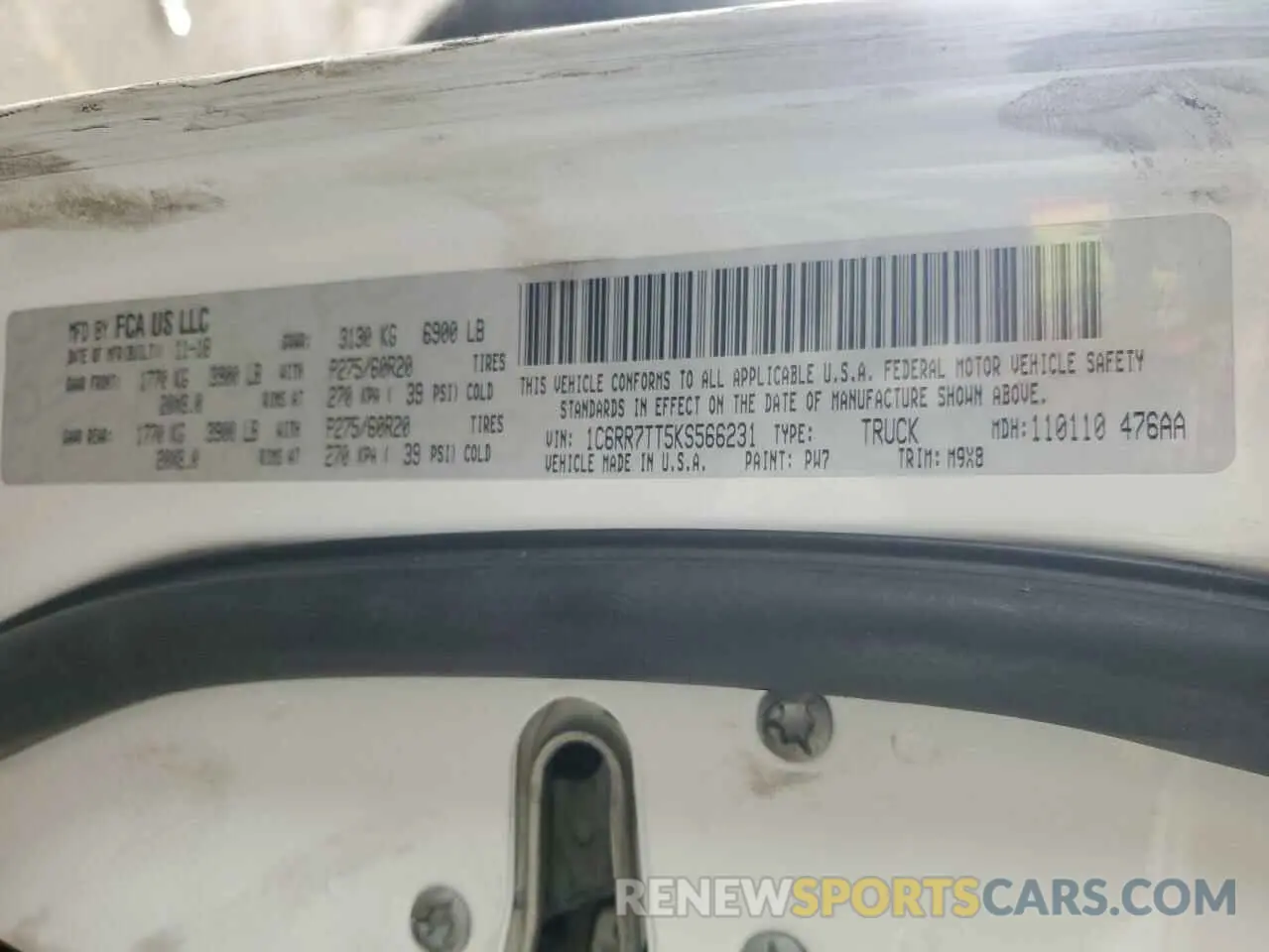 12 Photograph of a damaged car 1C6RR7TT5KS566231 RAM 1500 2019