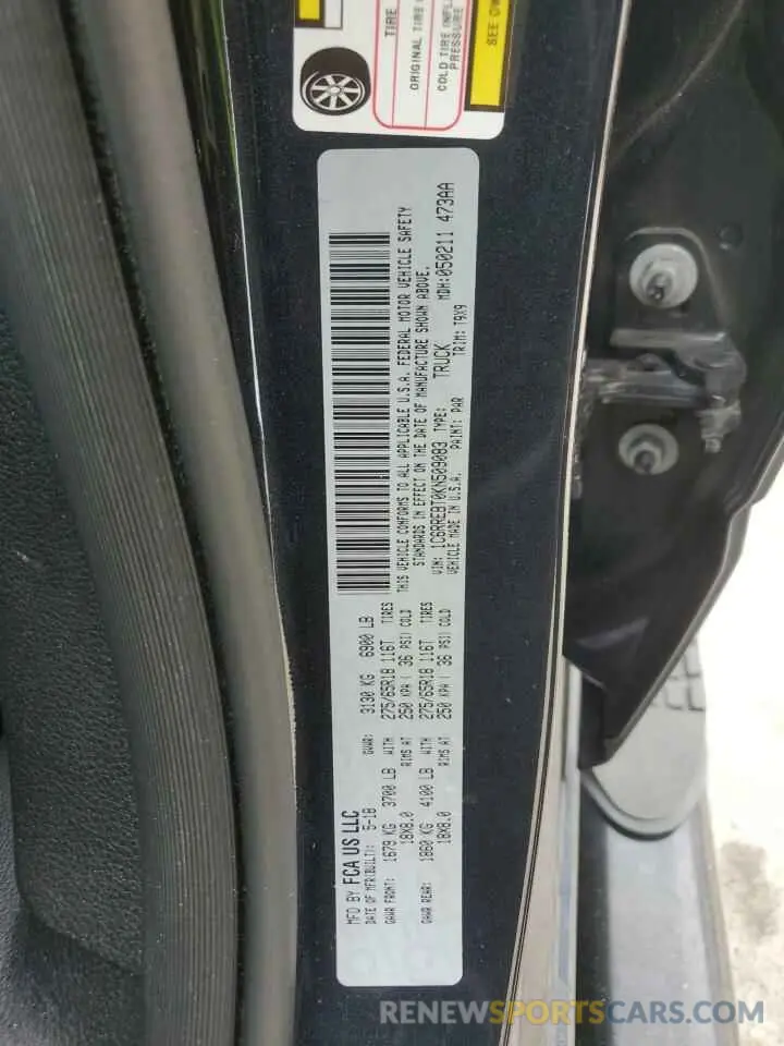 12 Photograph of a damaged car 1C6RREBT0KN509083 RAM 1500 2019