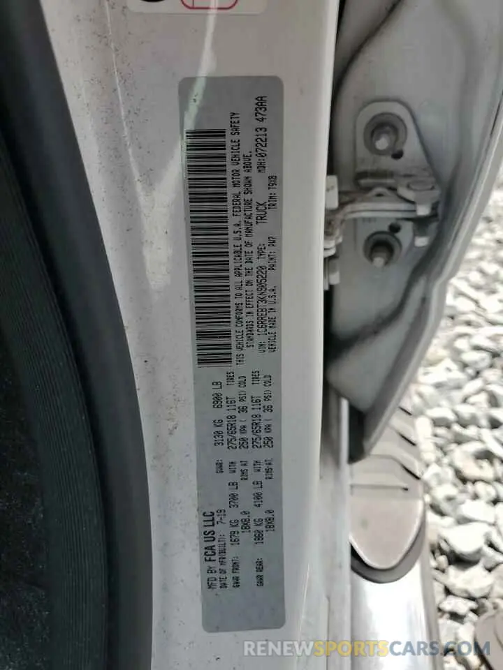12 Photograph of a damaged car 1C6RREBT3KN905220 RAM 1500 2019
