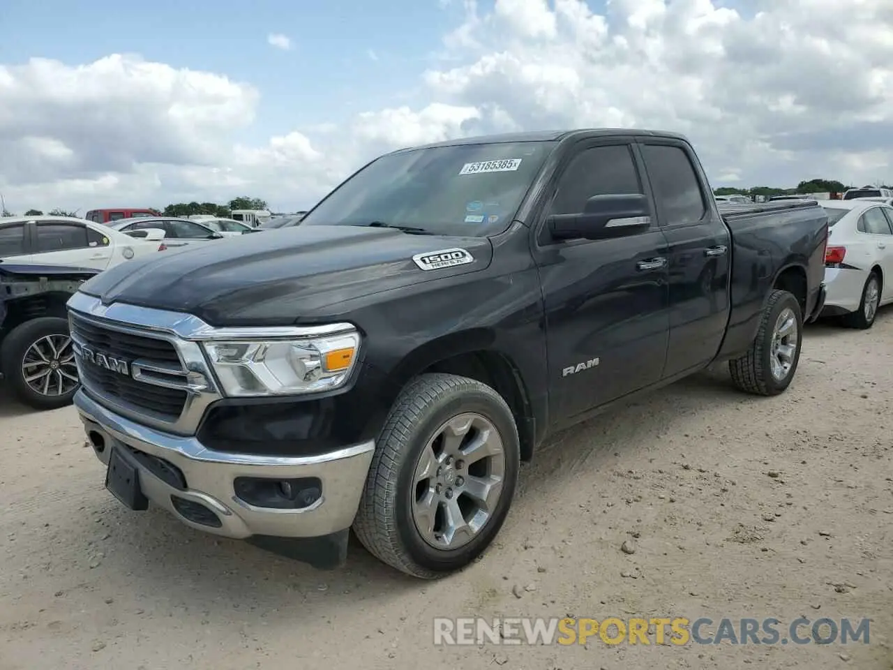1 Photograph of a damaged car 1C6RREBT8KN747408 RAM 1500 2019