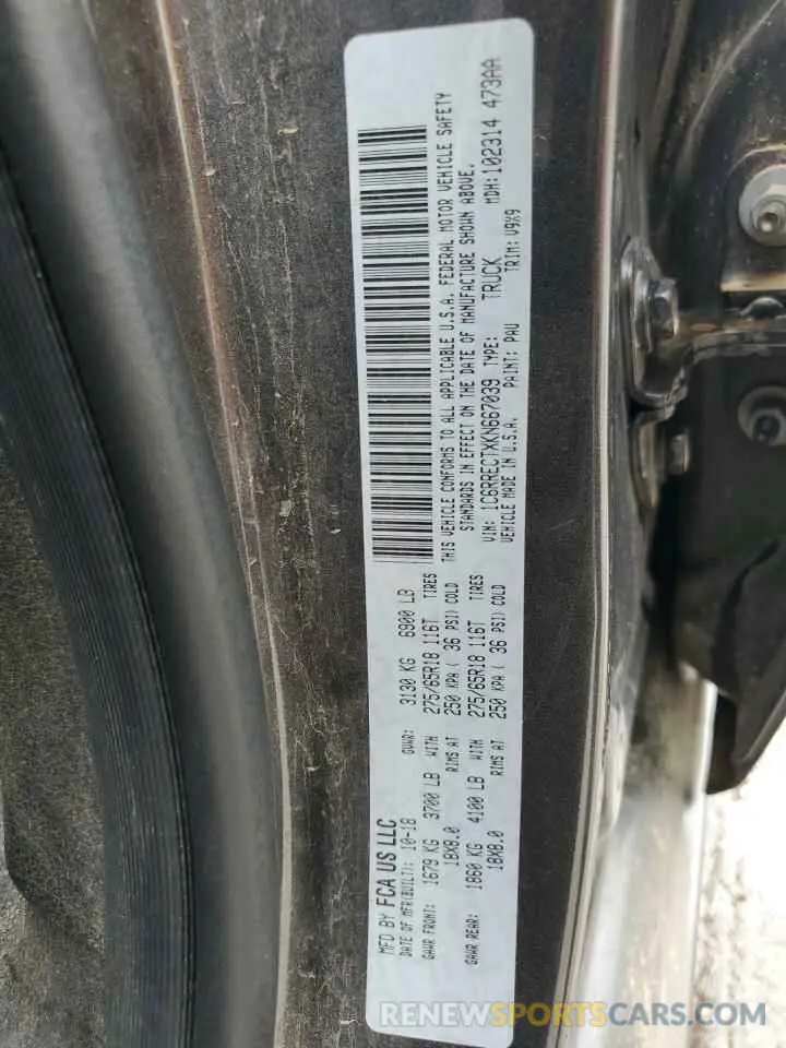 12 Photograph of a damaged car 1C6RRECTXKN667039 RAM 1500 2019
